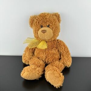 TY Classics RARE 2006 Aubrey Teddy Bear 14” Classic Large Brown Plush Yellow Bow